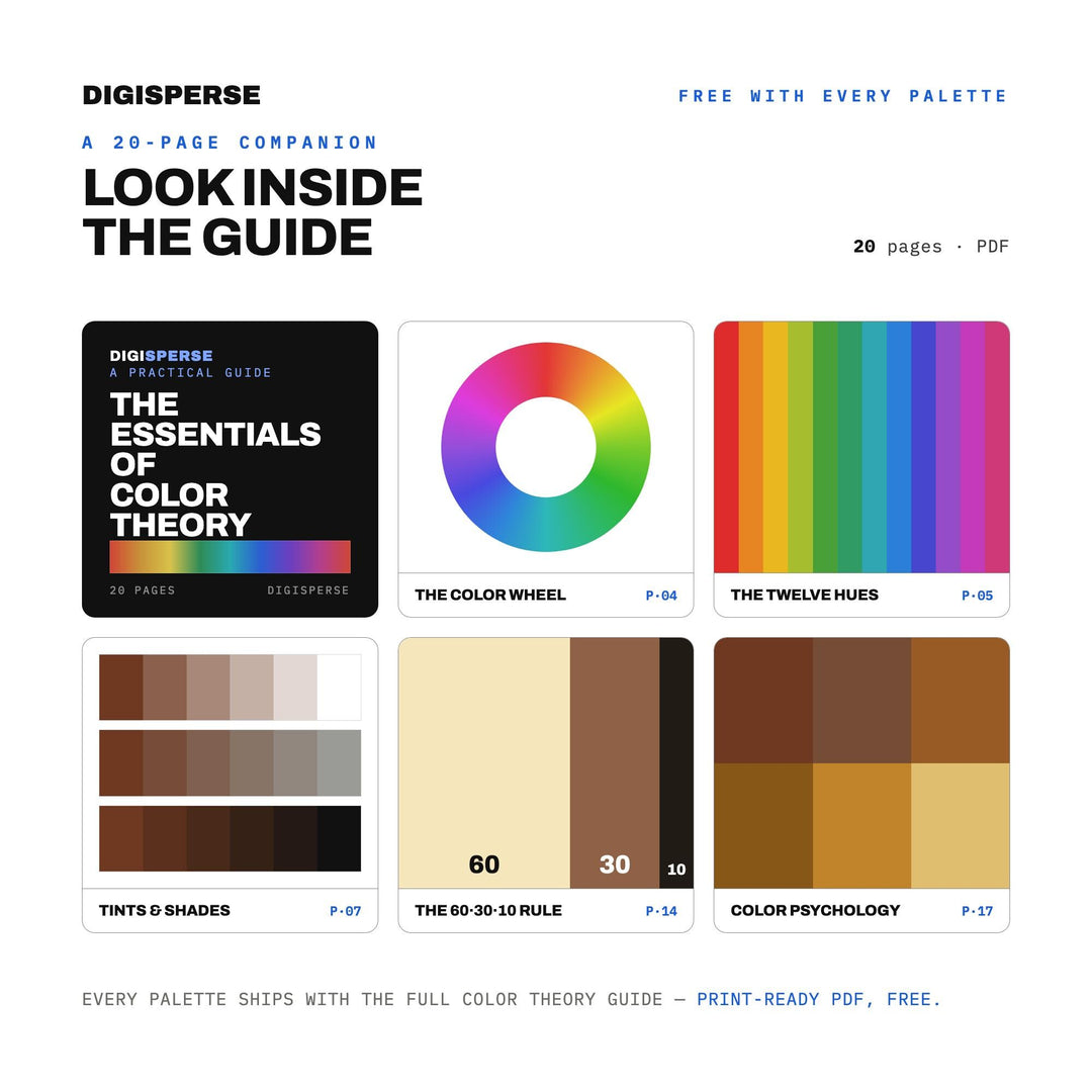Tiger's Eye Color Palette | 30 Colors | Hex RGB CMYK | Procreate Swatches + ASE | Digital Download