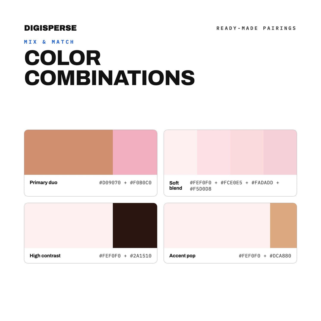Blush & Umber Color Palette | 30 Colors | Hex RGB CMYK | Procreate Swatches + ASE | Digital Download