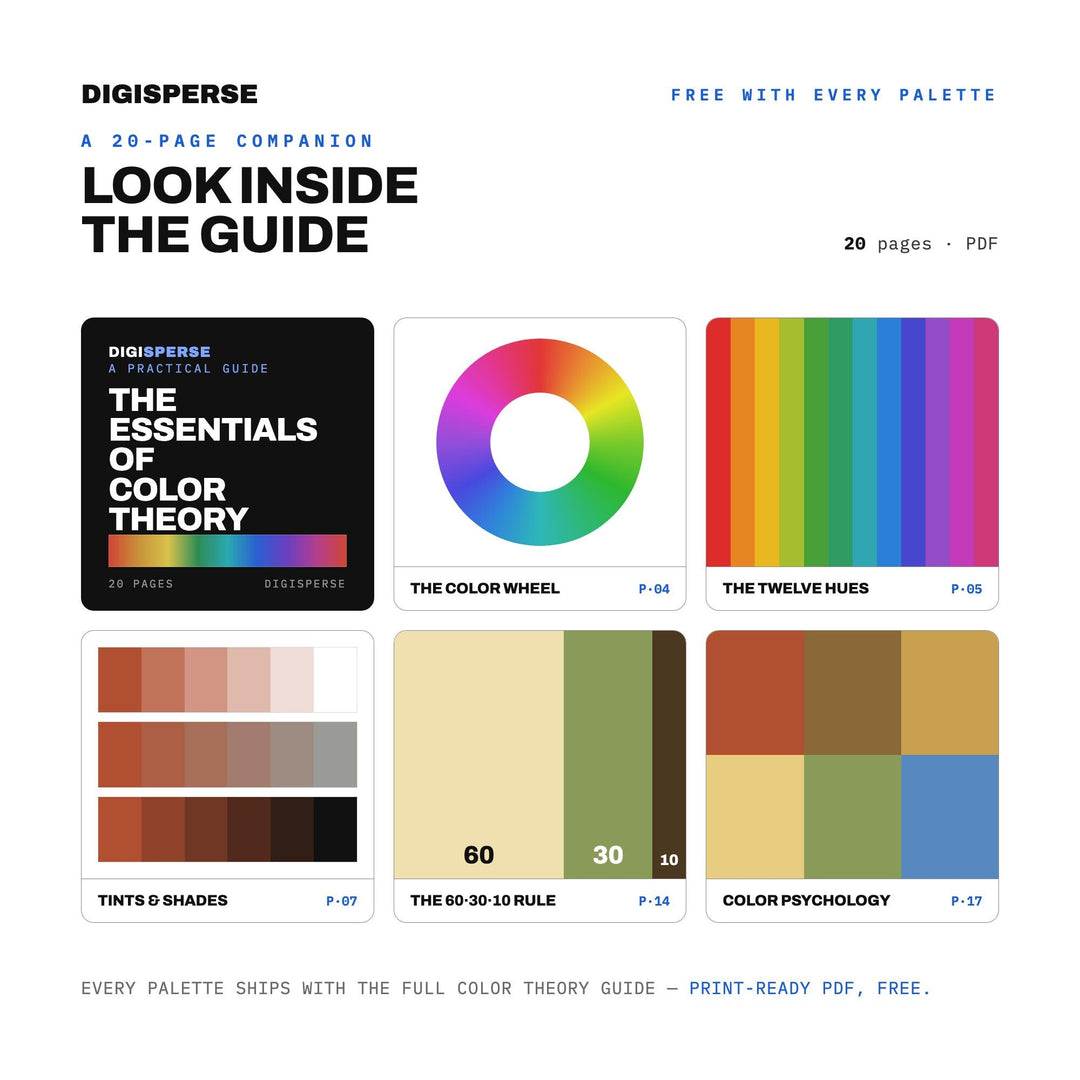Golden Savanna Color Palette | 30 Colors | Hex RGB CMYK | Color Guide | Procreate Swatches + ASE | Digital Download