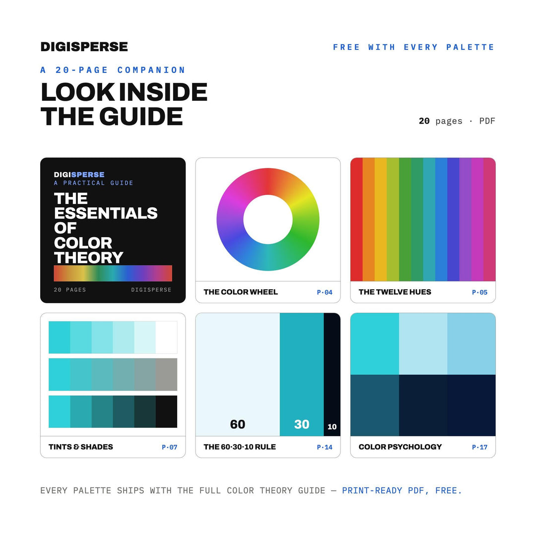 Iceberg Underside Color Palette | 30 Colors | Hex RGB CMYK | Color Guide | Procreate Swatches + ASE | Digital Download