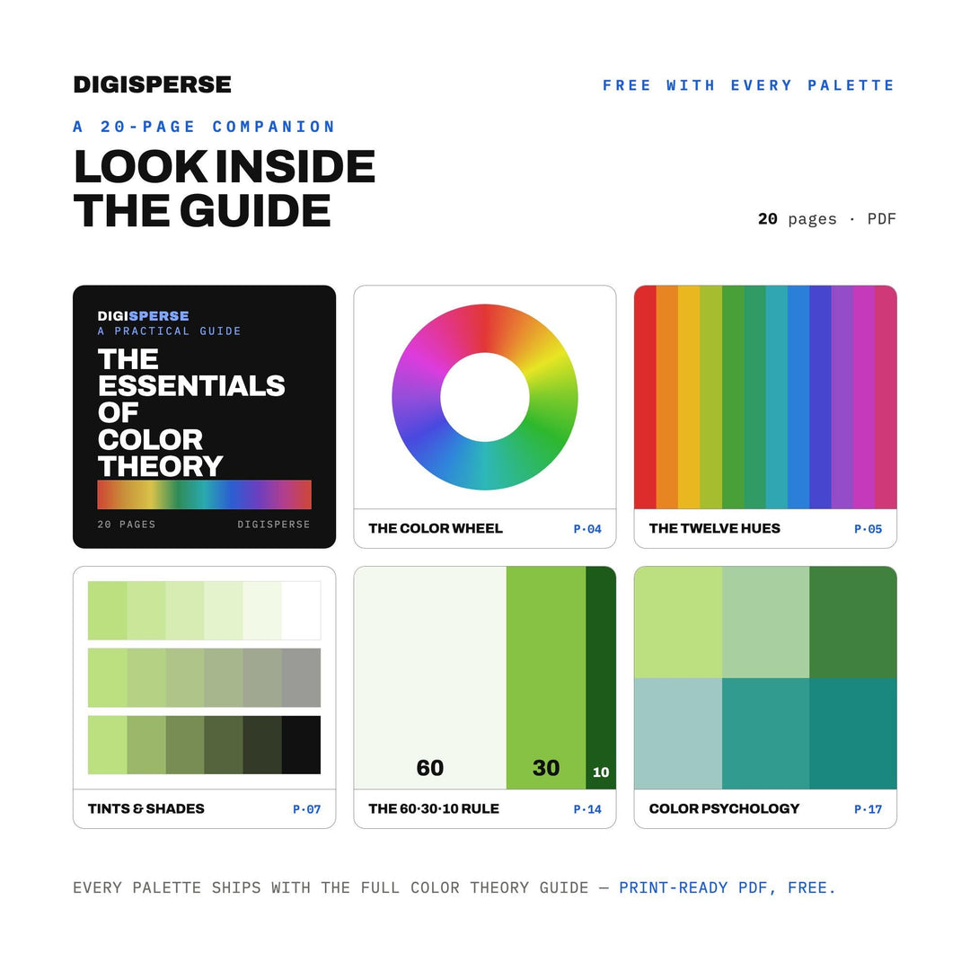 Lily Pad Color Palette | 30 Colors | Hex RGB CMYK | Color Guide | Procreate Swatches + ASE | Digital Download