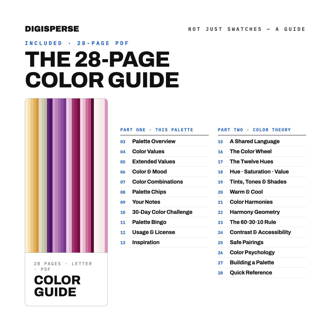 Lotus Bloom Color Palette | 30 Procreate Swatches, HEX, RGB, CMYK (Digital Download)