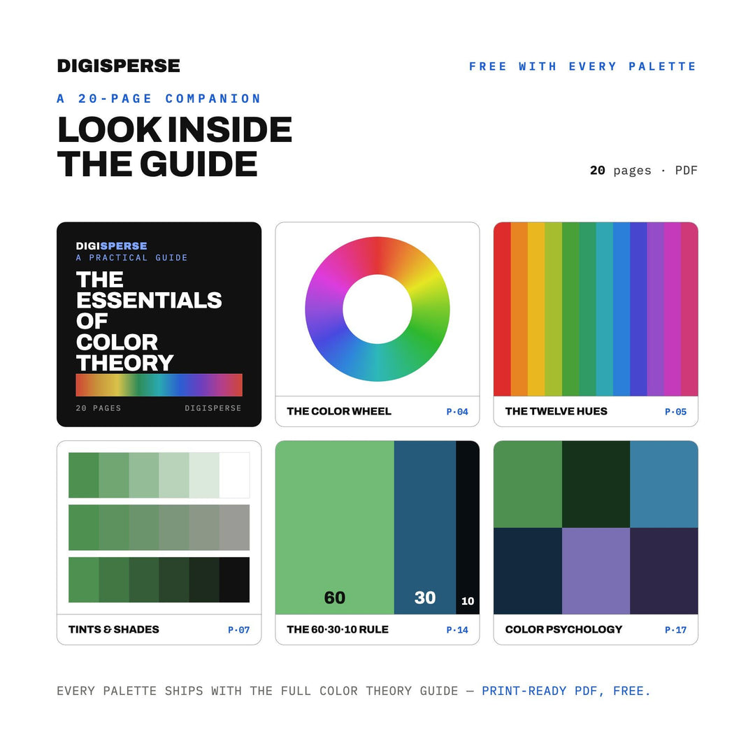 Midnight Jungle Color Palette | 30 Procreate Swatches, HEX, RGB, CMYK (Digital Download)