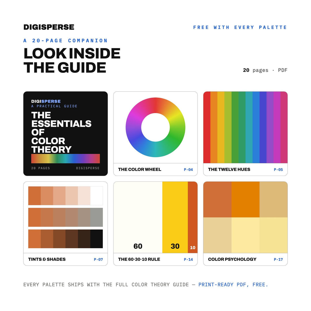 Midday Blaze Color Palette | 30 Procreate Swatches, HEX, RGB, CMYK (Digital Download)