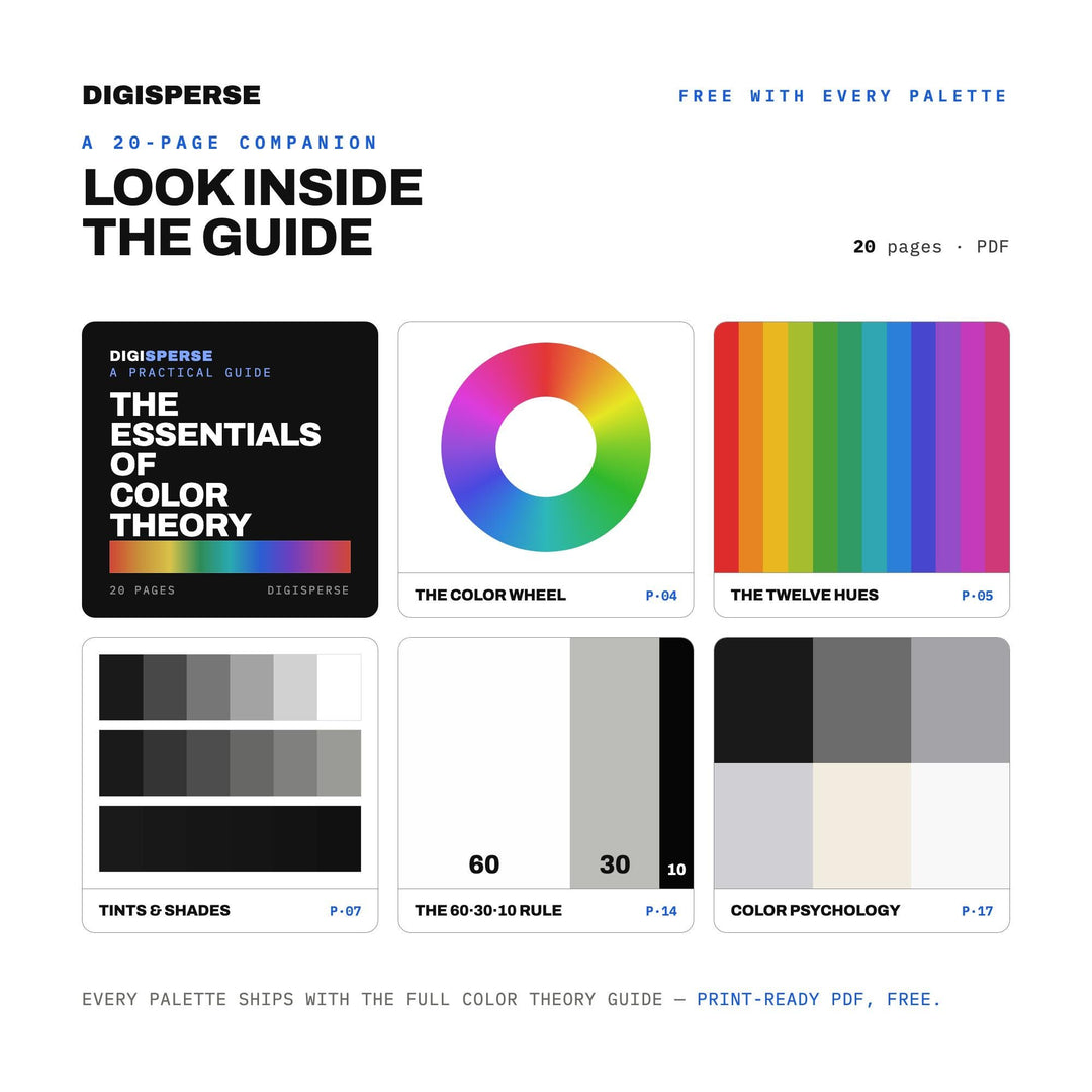Minimalism Color Palette | 30 Colors | Hex RGB CMYK | Color Guide | Procreate Swatches + ASE | Digital Download