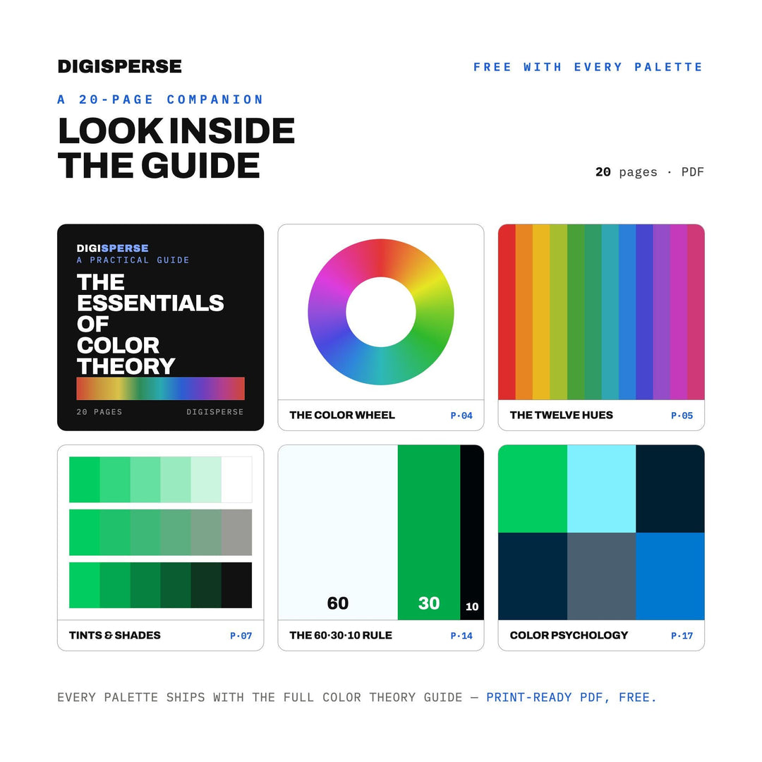 Data Stream Color Palette | 30 Procreate Swatches, ASE Guide (Digital Download)