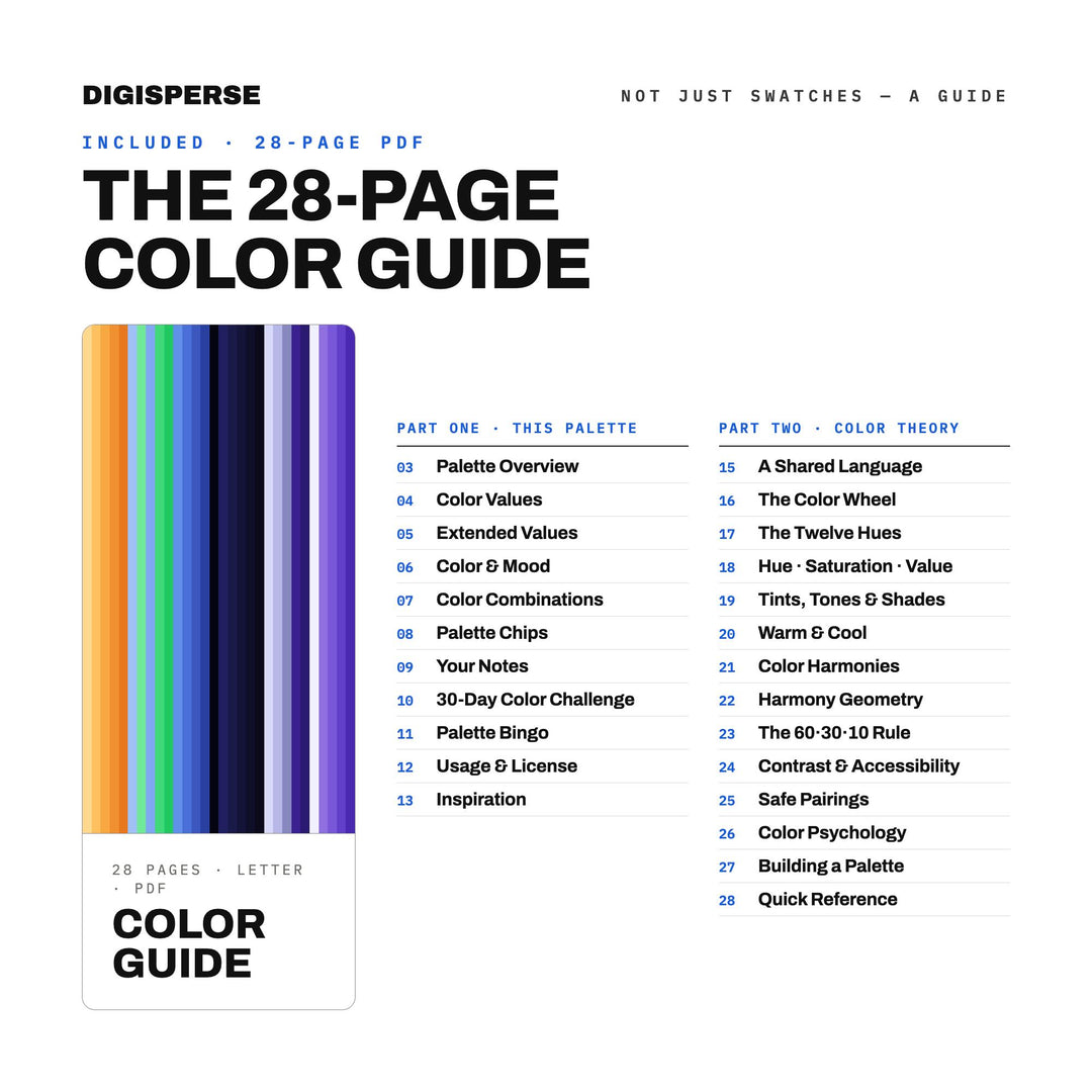 Deep Learning Color Palette | 30 Colors | Hex RGB CMYK | Color Guide | Procreate Swatches + ASE | Digital Download