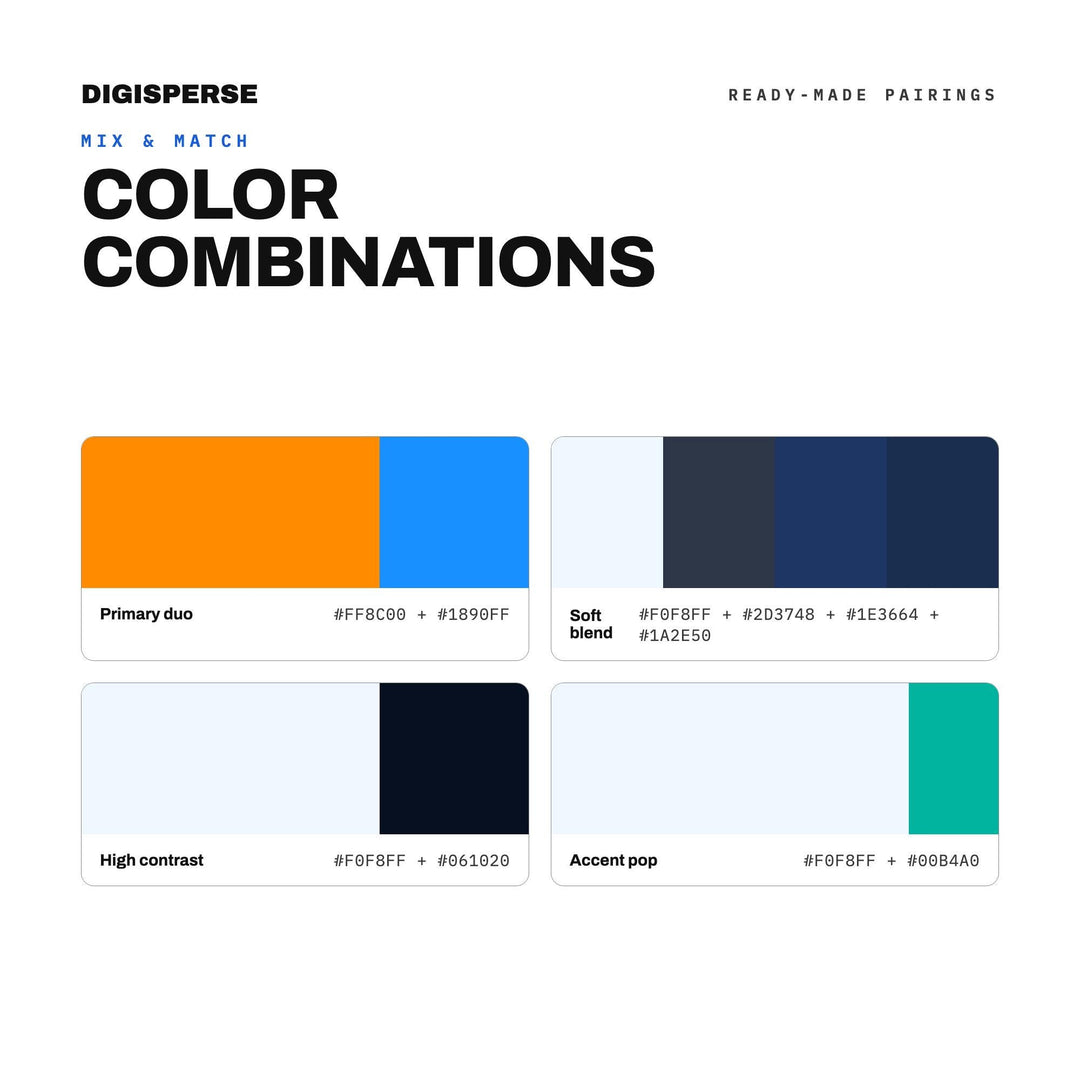 Deep Teal Color Palette for Coastal Web Design and Calm Tech Branding, 30 Digital Ocean Blue Hues, Procreate Swatches, Hex Codes