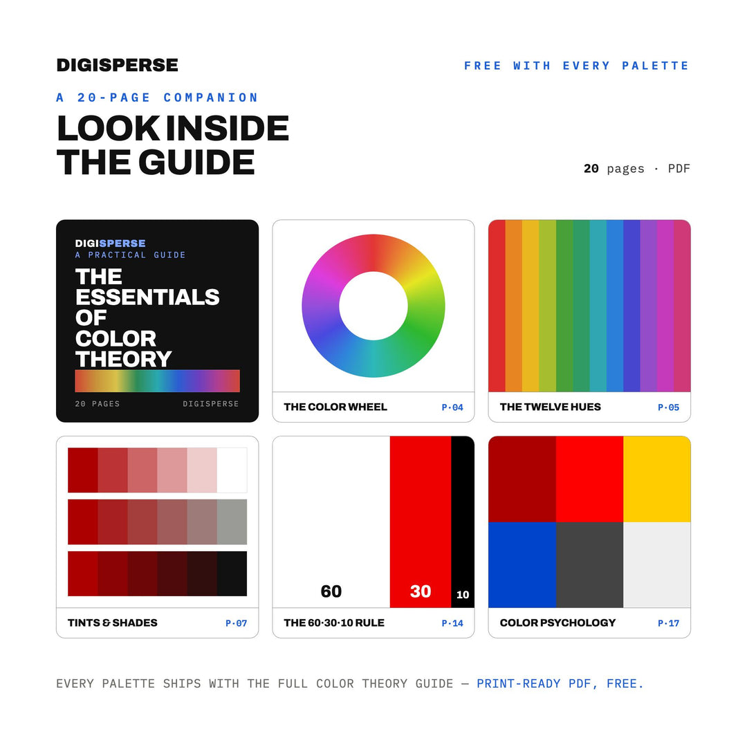 Error 404 Color Palette | 30 Colors | Hex RGB CMYK | Color Guide | Procreate Swatches + ASE | Digital Download