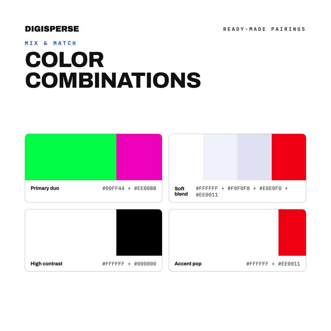 Glitch Art Color Palette | 30 Colors | Hex RGB CMYK | Color Guide | Procreate Swatches + ASE | Digital Download