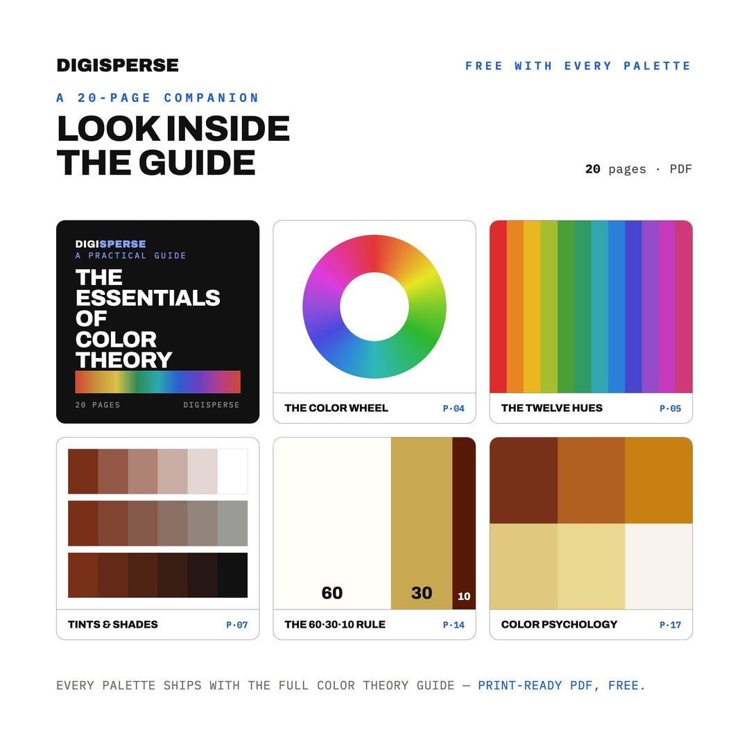 Caramelized Onion Color Palette | 30 Hex RGB CMYK Swatches (Digital Download)
