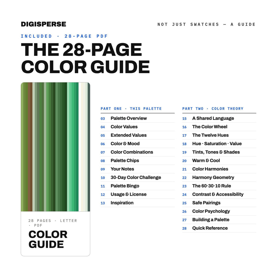 Fresh Herb Color Palette | 30 Procreate Swatches, ASE, PDF Guide (Digital Download)