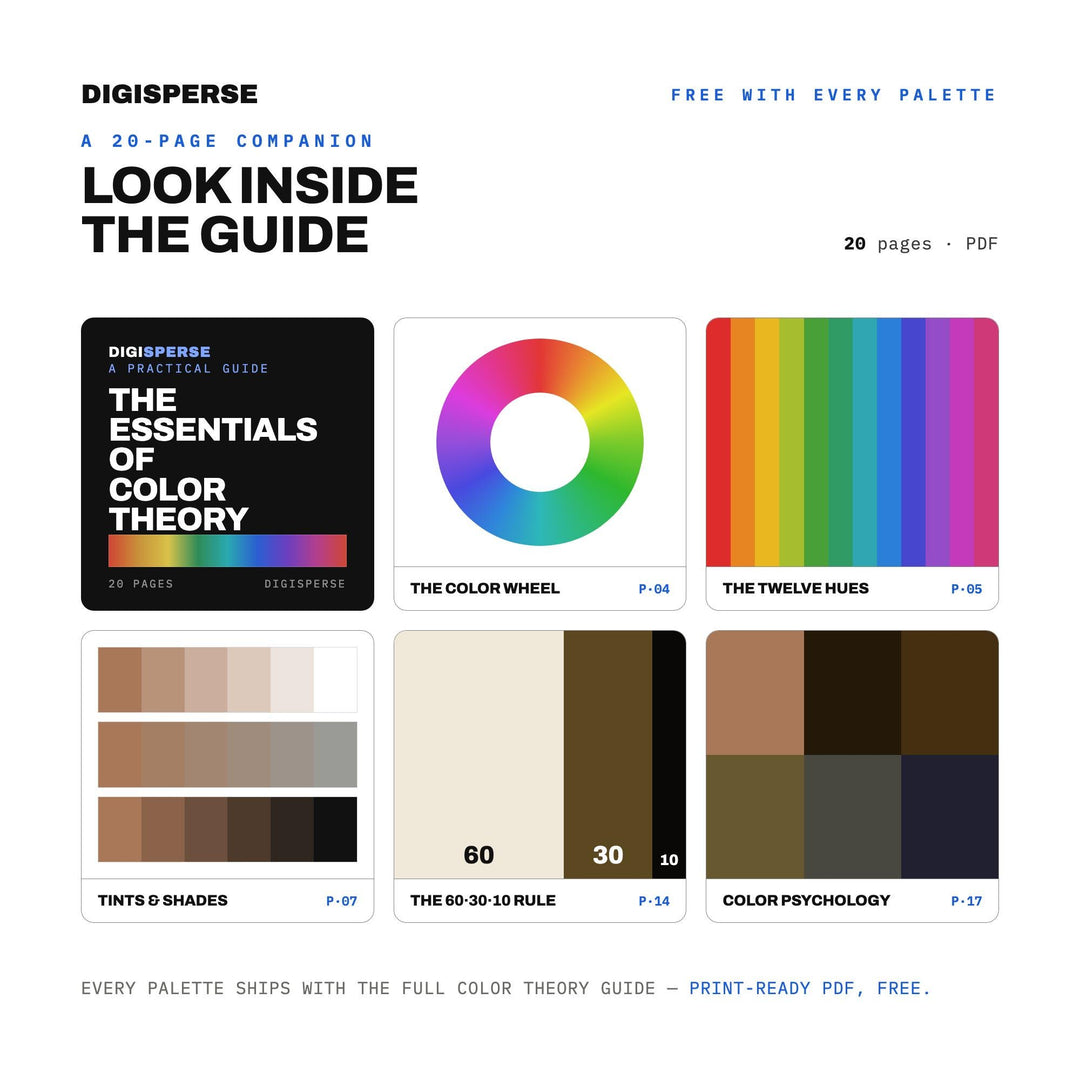 Midnight Espresso Color Palette | 30 Procreate Swatches, ASE, PDF Guide (Digital Download)