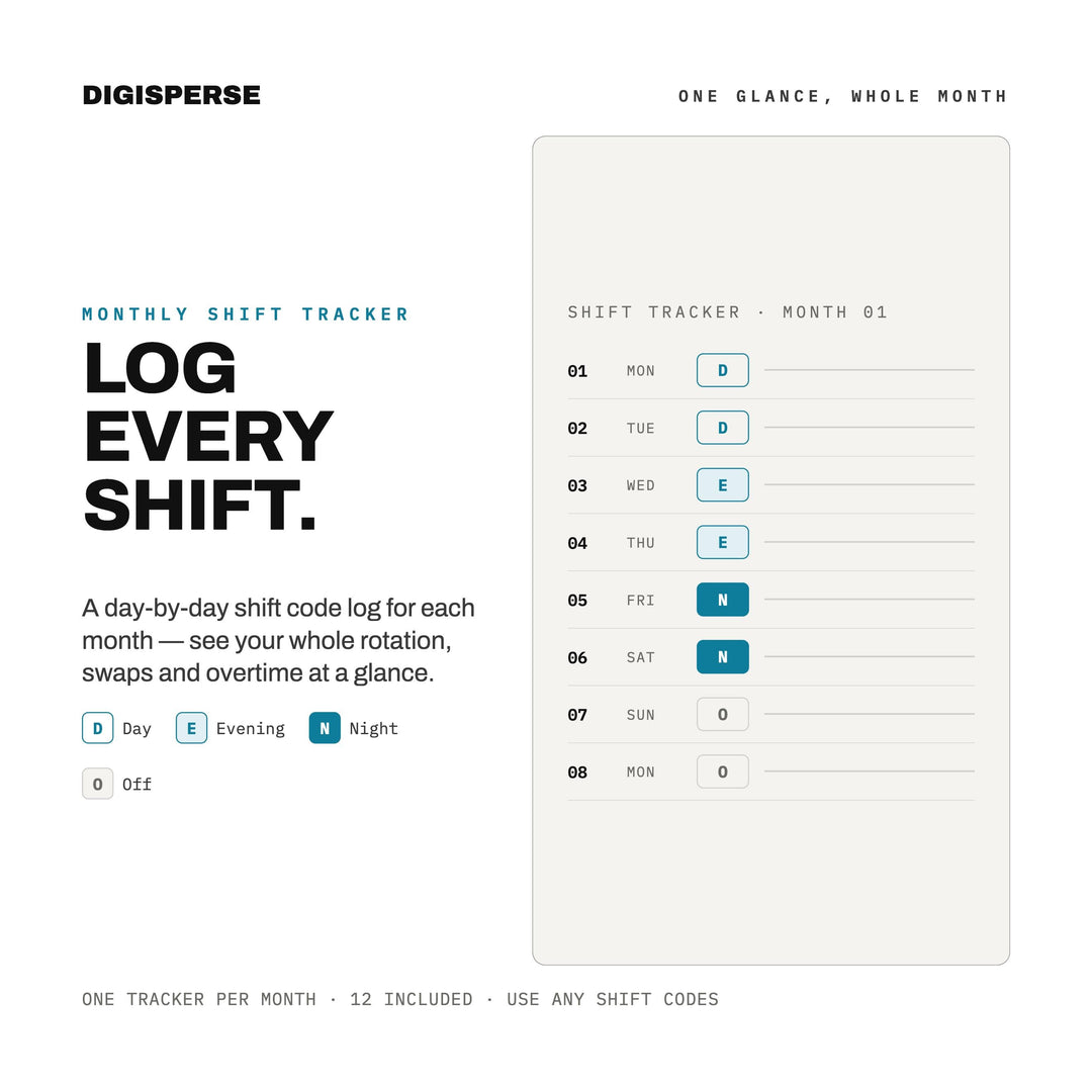Nurse Shift Planner 2027 Dated | Clinical Rotation, Pay, Sleep Trackers (Digital PDF)