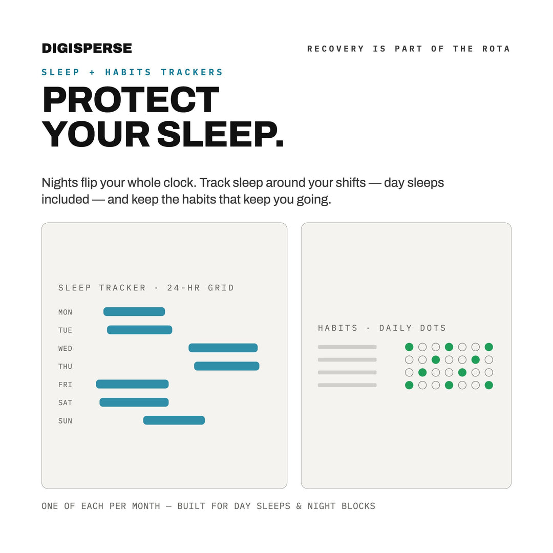 Undated Nurse Shift Planner | Clean Clinical Digital PDF, 548 Hyperlinked Pages | Rotation, Pay + Sleep Trackers | Reusable Year to Year