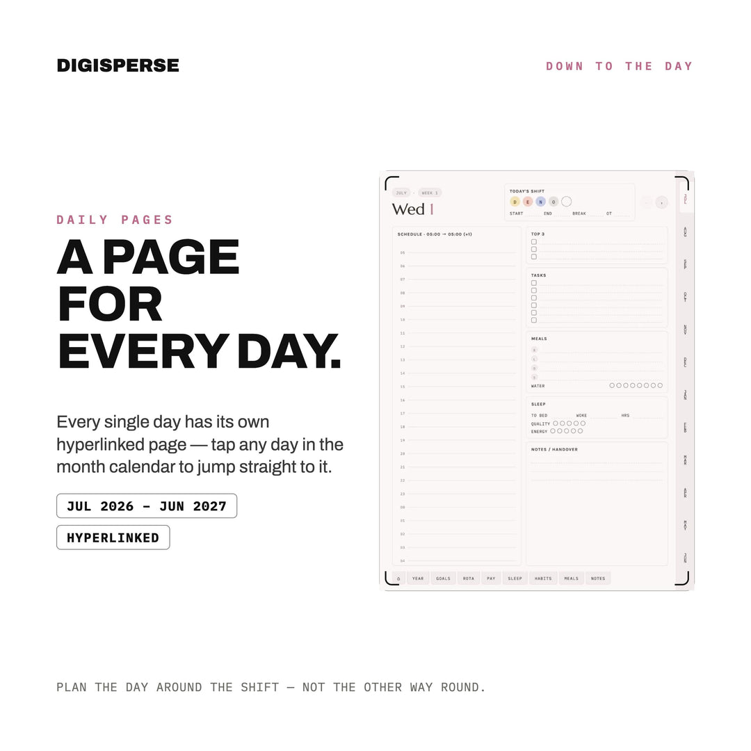 Cozy Pastel Shift Planner July 2026-June 2027 (Digital PDF)