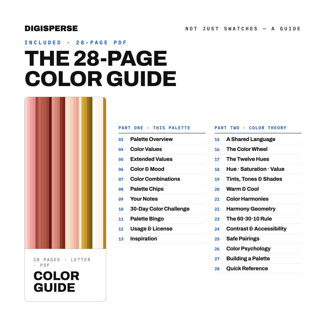 Rose Gold Color Palette | 30 Procreate Swatches, HEX, RGB, CMYK (Digital Download)