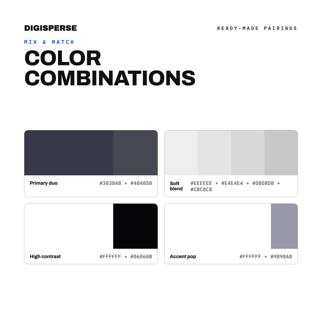 Silver Mirror Color Palette | 30 Colors | Hex RGB CMYK | Color Guide | Procreate Swatches + ASE | Digital Download
