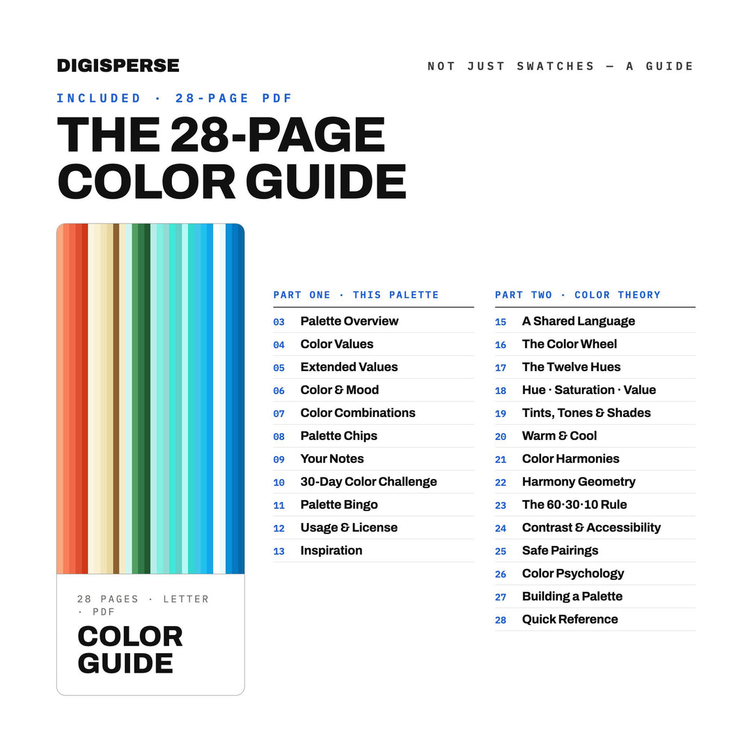 Caribbean Shore Color Palette | 30 Procreate Swatches, HEX, RGB, CMYK (Digital Download)