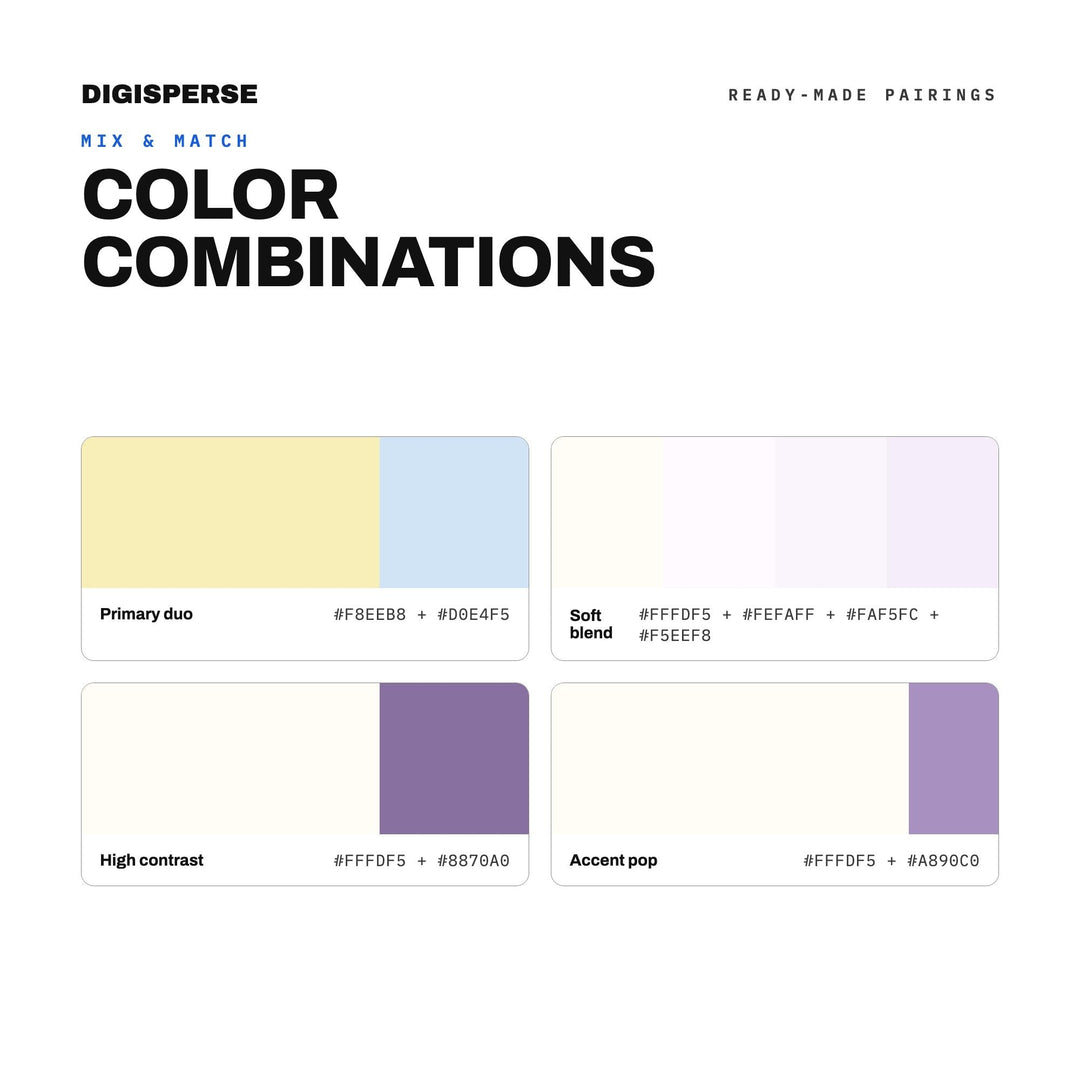 Soft Pastel Color Palette for Dreamy Art and Whimsical Branding, 30 Daydream Cloud Hues, Procreate Swatches, Hex Codes