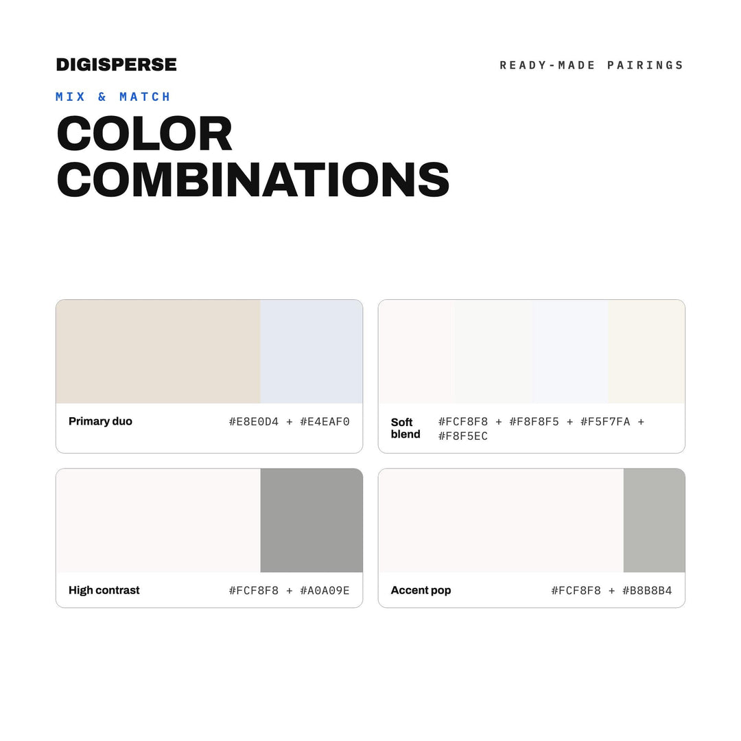 Quiet Muted Color Palette for Calm Minimal Art and Serene Branding, 30 Hushed Whisper Hues, Procreate Swatches, Hex Codes