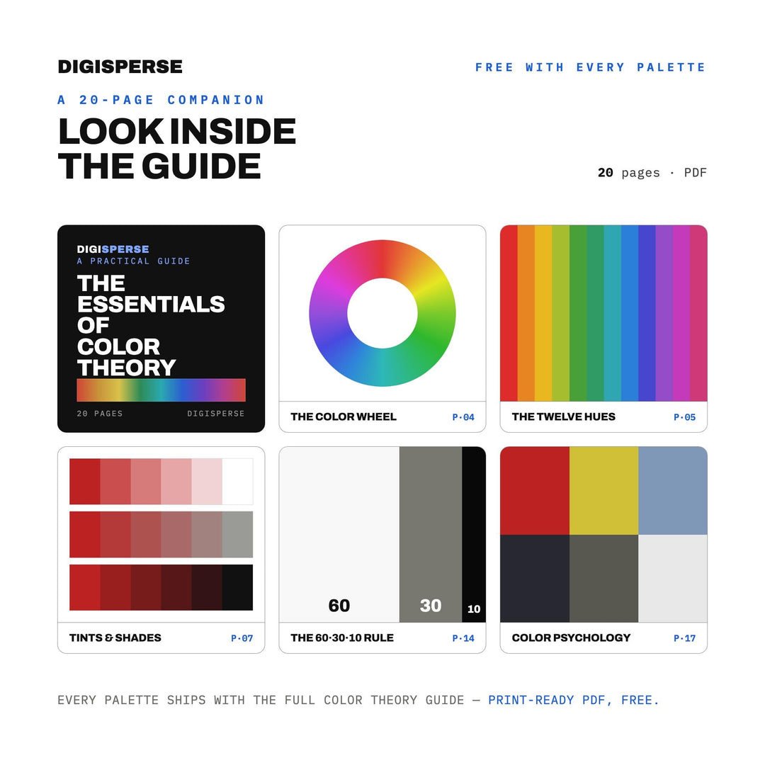 Post-Punk Color Palette | 30 Hex RGB CMYK Swatches (Digital Download)