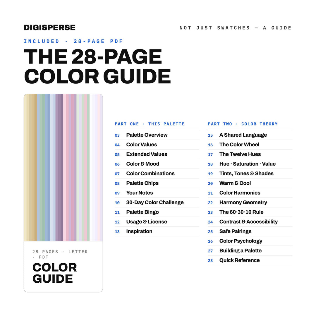 Hazy Dream Color Palette for Indie Album Art and Dreamy Music Branding, 30 Shoegaze Faded Hues, Procreate Swatches, Hex Codes