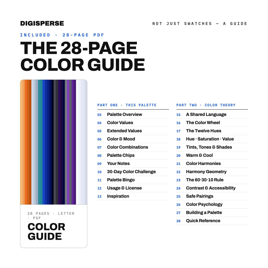 Parallel Universe Color Palette | 30 Procreate Swatches, ASE Guide (Digital Download)