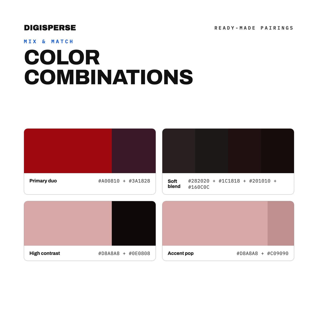 Dark Valentine Color Palette | 30 Colors | Hex RGB CMYK | Procreate Swatches + ASE | Digital Download