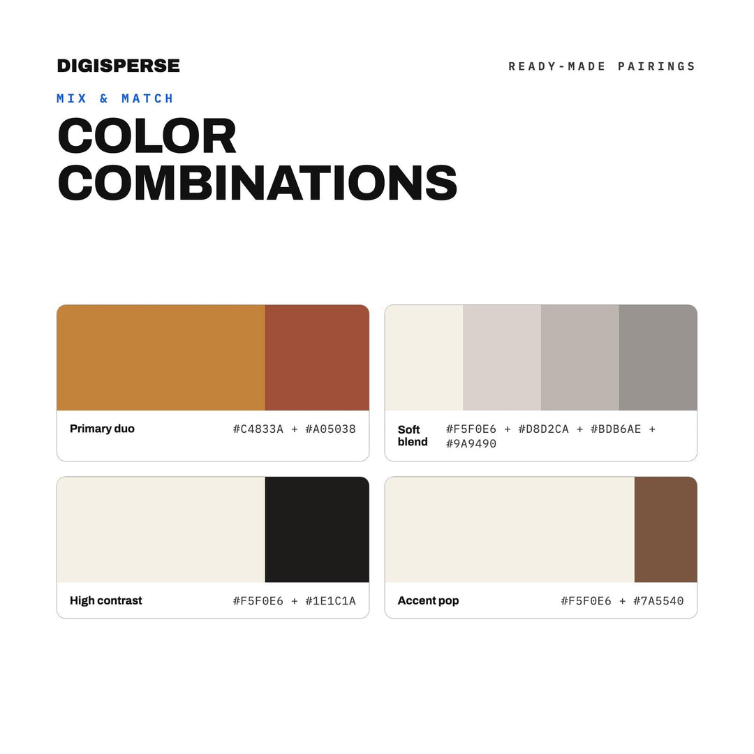 Wabi Sabi Pottery Color Palette | 30 Earth Tones, Hex RGB CMYK (Digital Download)