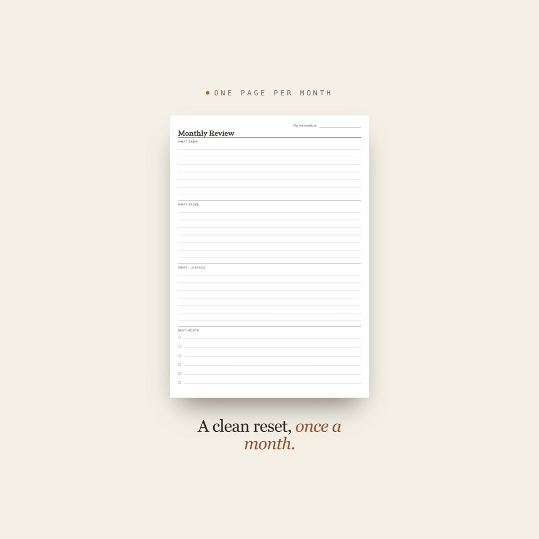 Monthly Review Planner Insert | Founder Planner | GoodNotes iPad PDF | Digital Download