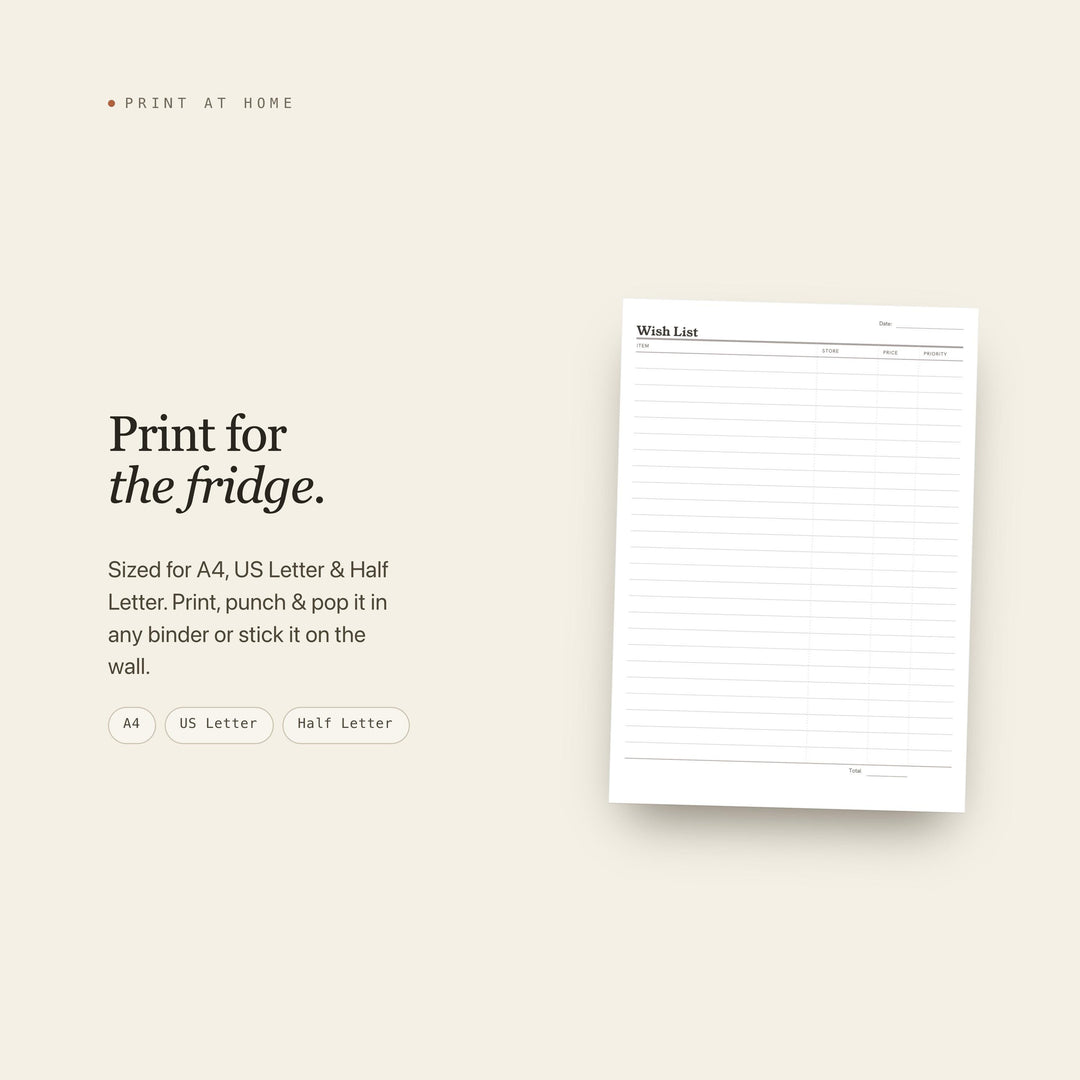 Wish List printable planner insert — preview image 7 of 20
