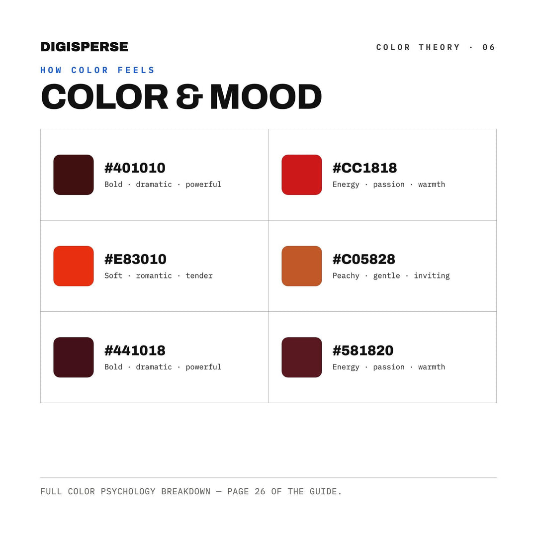 Red Horizon Color Palette | 30 Colors | Hex RGB CMYK | Color Guide | Procreate Swatches + ASE | Digital Download