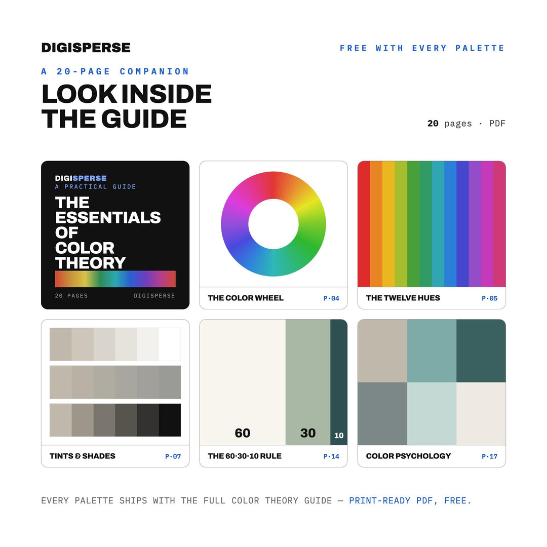 Patina Blue Minimalist Color Palette | 30 Colors | Hex RGB CMYK | Procreate Swatches + ASE | Digital Download
