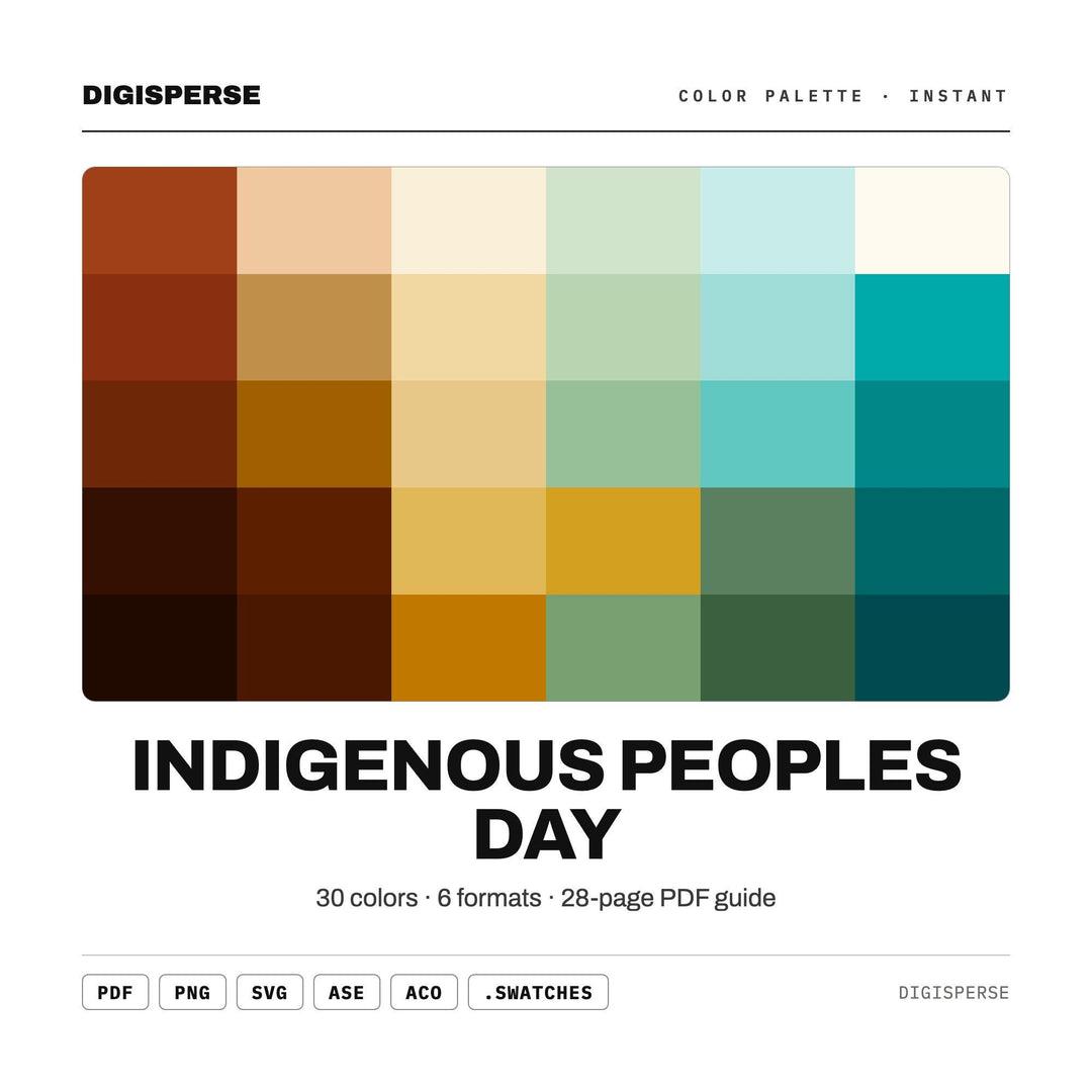 Indigenous Peoples Day Color Palette | 30 Earth Tones (Digital Download)