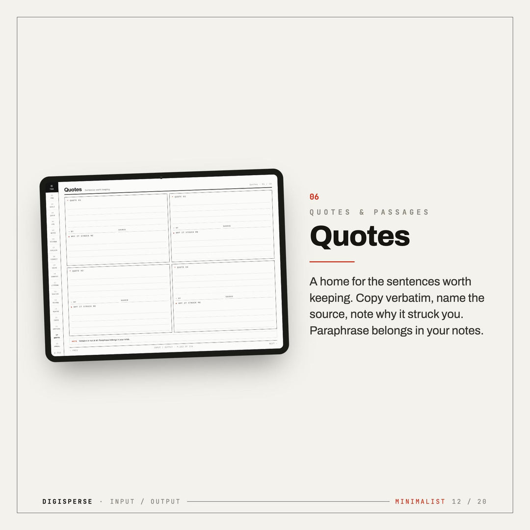 Minimalist Learning Journal | GoodNotes Digital Study Planner PDF | Cornell Notes, Spaced Repetition + Habit Tracker | 5 Dated Formats