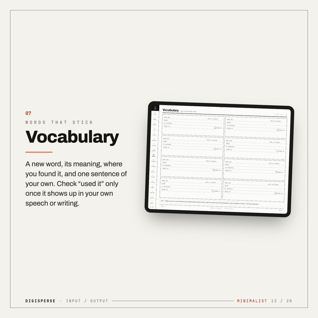 Minimalist Learning Journal | GoodNotes Digital Study Planner PDF | Cornell Notes, Spaced Repetition + Habit Tracker | 5 Dated Formats