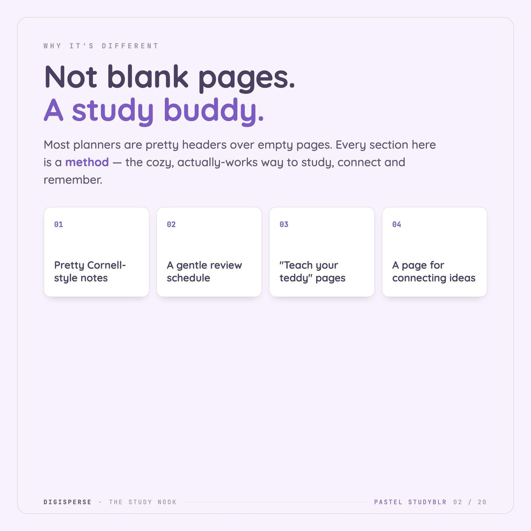 Dated Pastel Studyblr Learning Journal | GoodNotes Study Planner PDF (Digital Download)