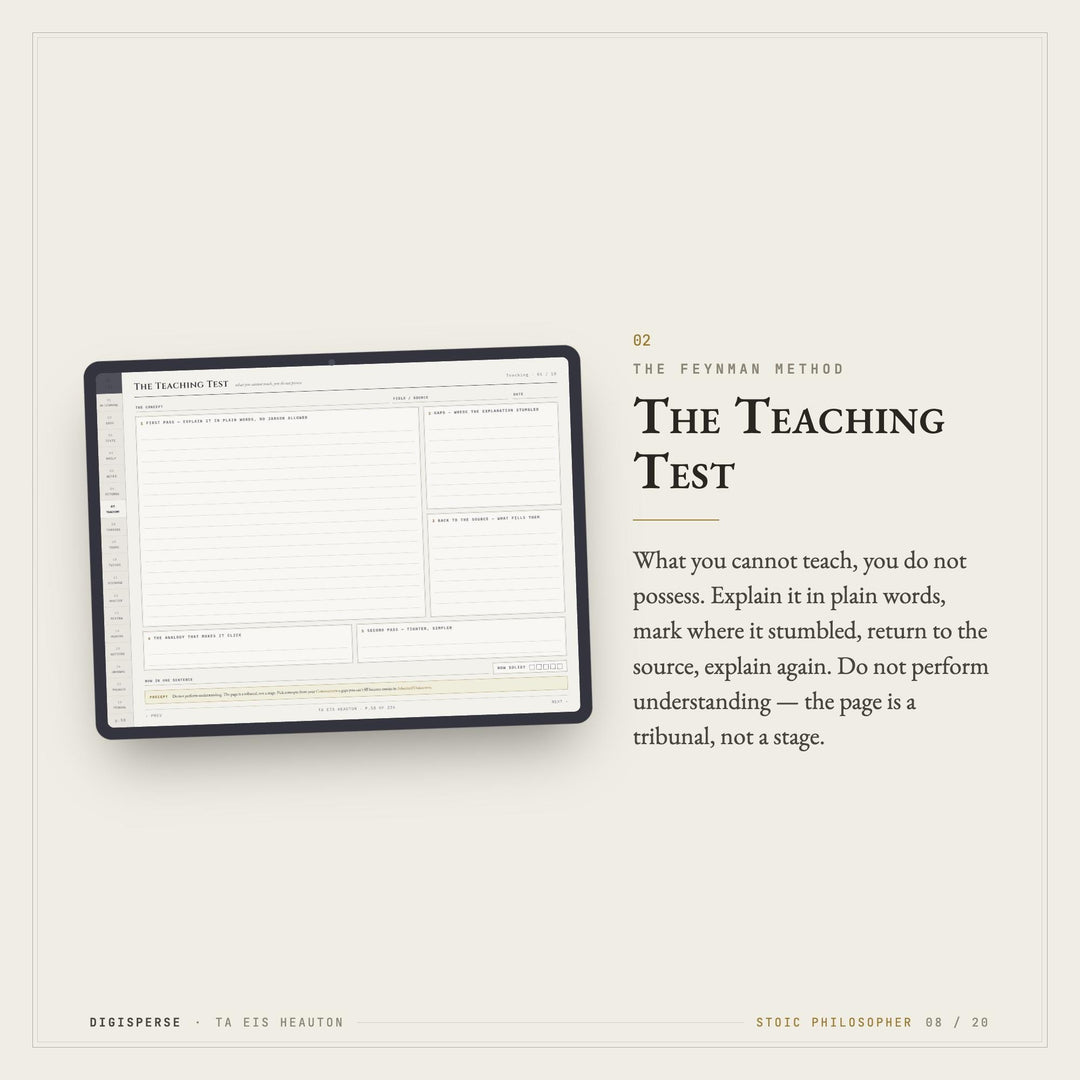 Stoic Learning Journal | GoodNotes Study + Reflection Planner PDF | Cornell Notes, Spaced Repetition, Reading Log | 5 Dated Formats