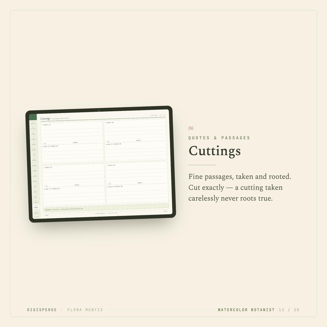 Watercolor Learning Journal | GoodNotes Digital Study Planner PDF | Cornell Notes, Reading Log + Habit Tracker | 5 Dated Formats