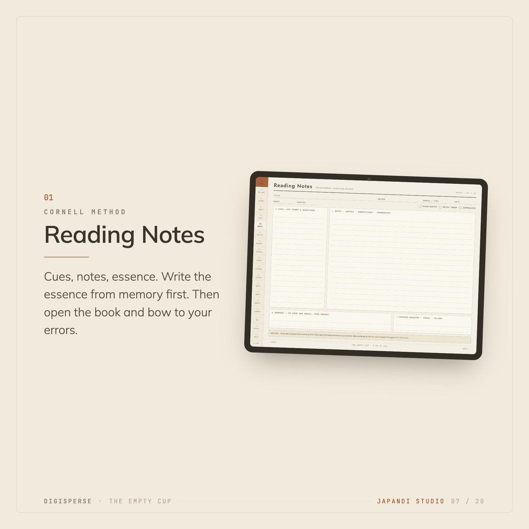 Dated Japandi Learning Journal | Minimal GoodNotes Study Planner (PDF)