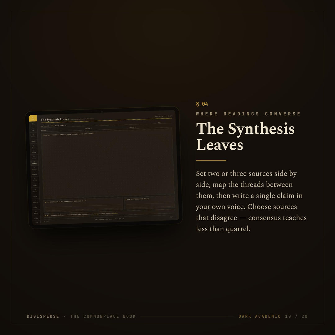 Dated Dark Academia Learning Journal | Cornell Notes, Spaced Repetition (Digital Download)