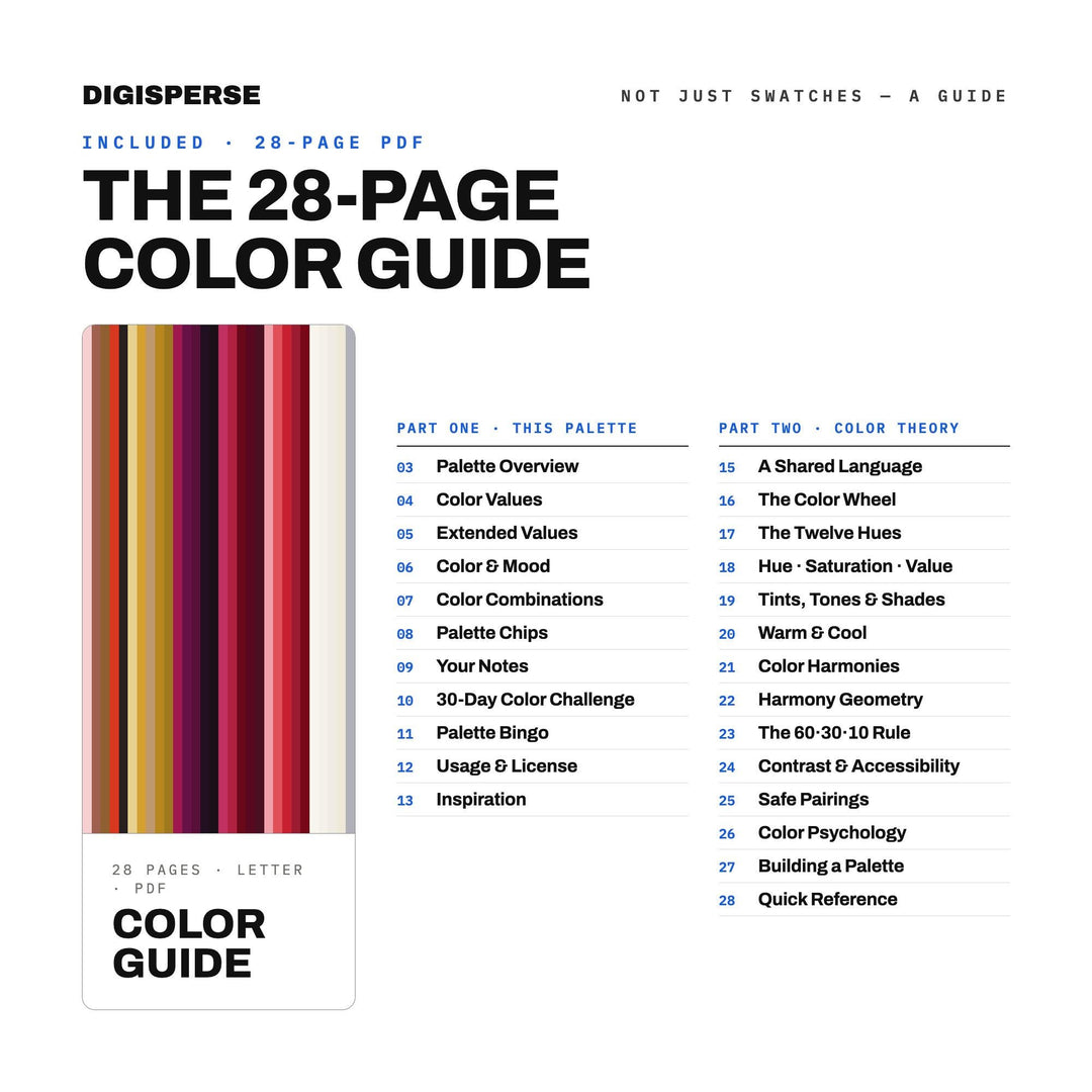Ruby Anniversary Color Palette | 30 Colors | Hex RGB CMYK | Procreate Swatches + ASE | Digital Download