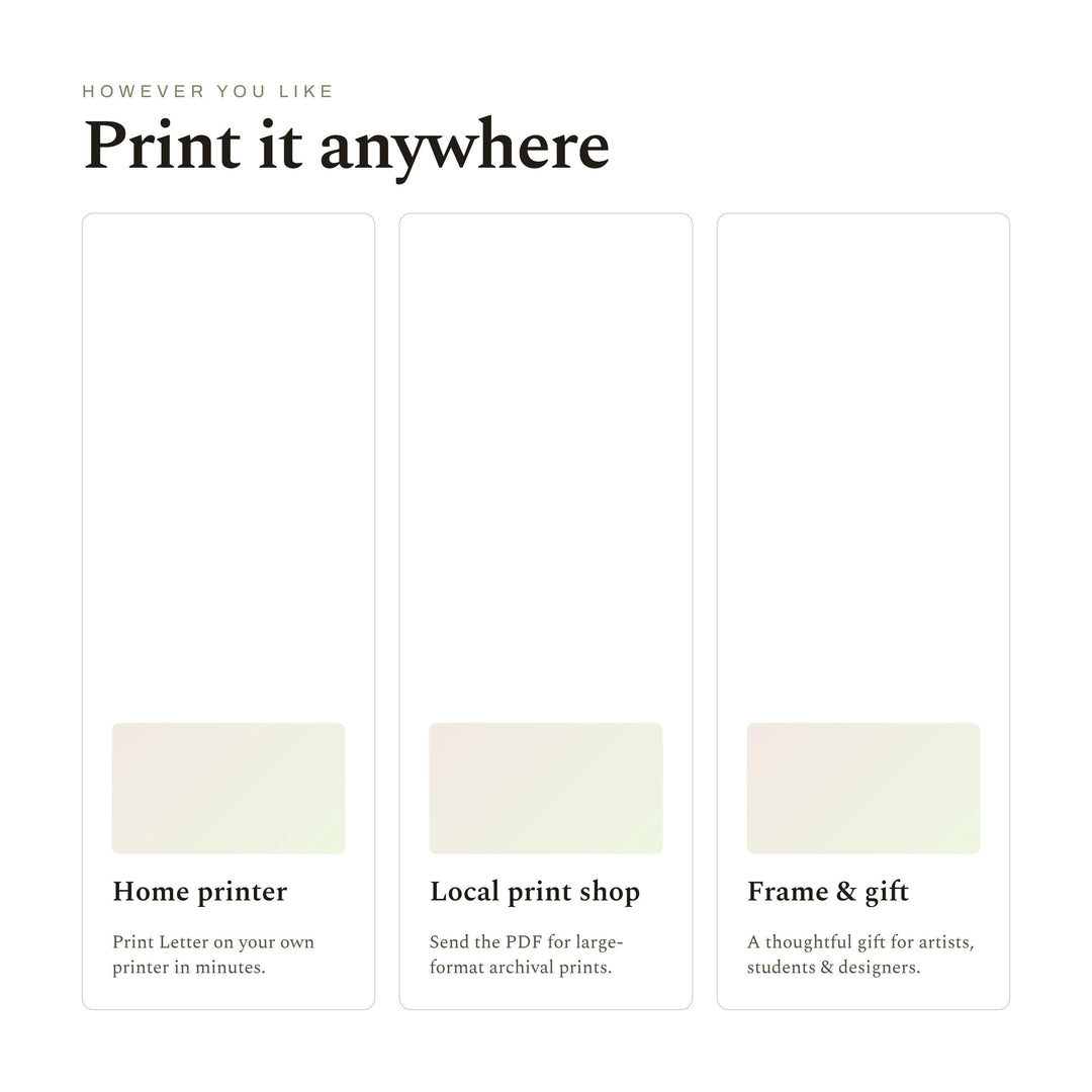Color Theory Poster for Painters | Color Wheel, Mixing and Harmony Guide Wall Art for Acrylic and Oil | Digital Download