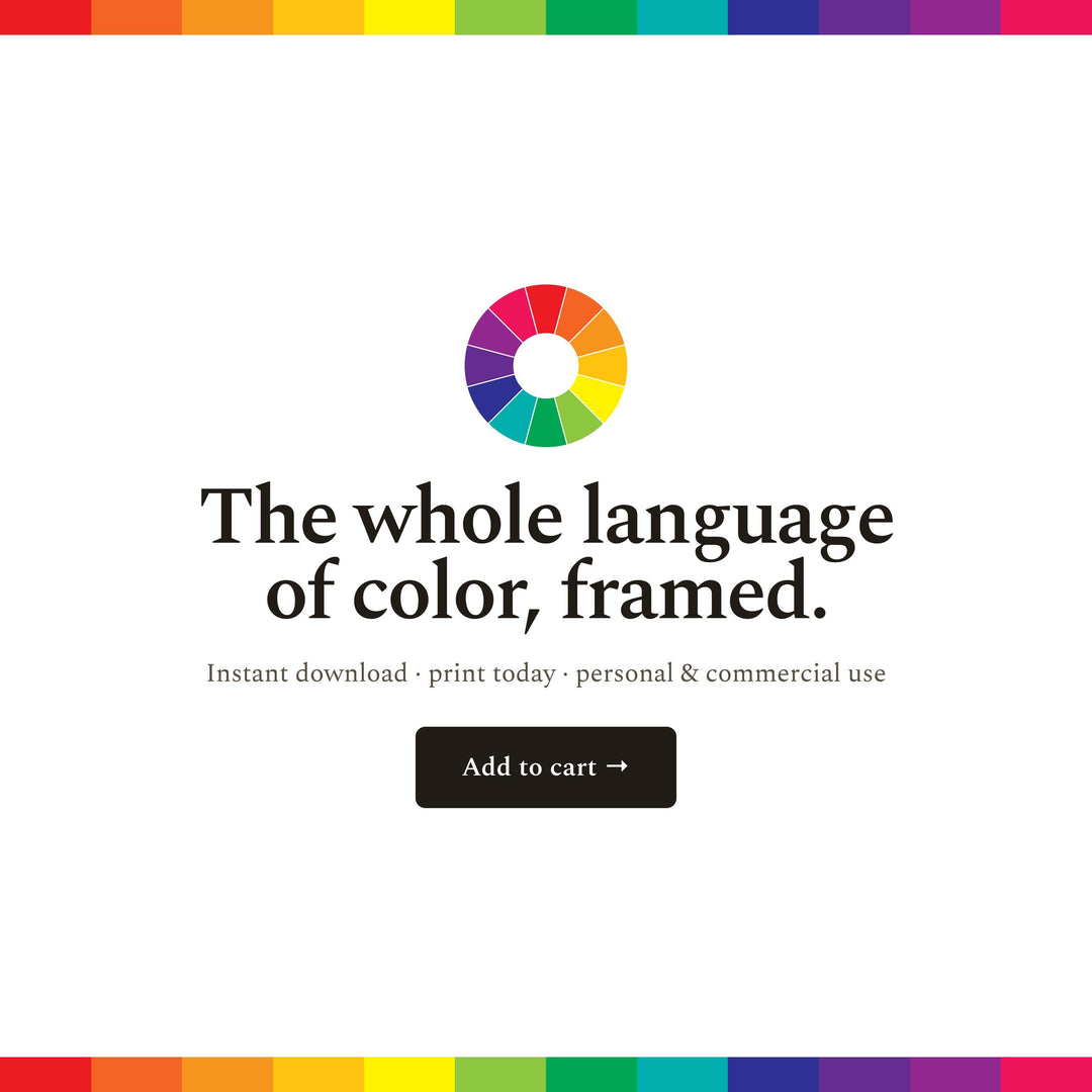 Color Theory Poster for Painters | Color Wheel, Mixing and Harmony Guide Wall Art for Acrylic and Oil | Digital Download