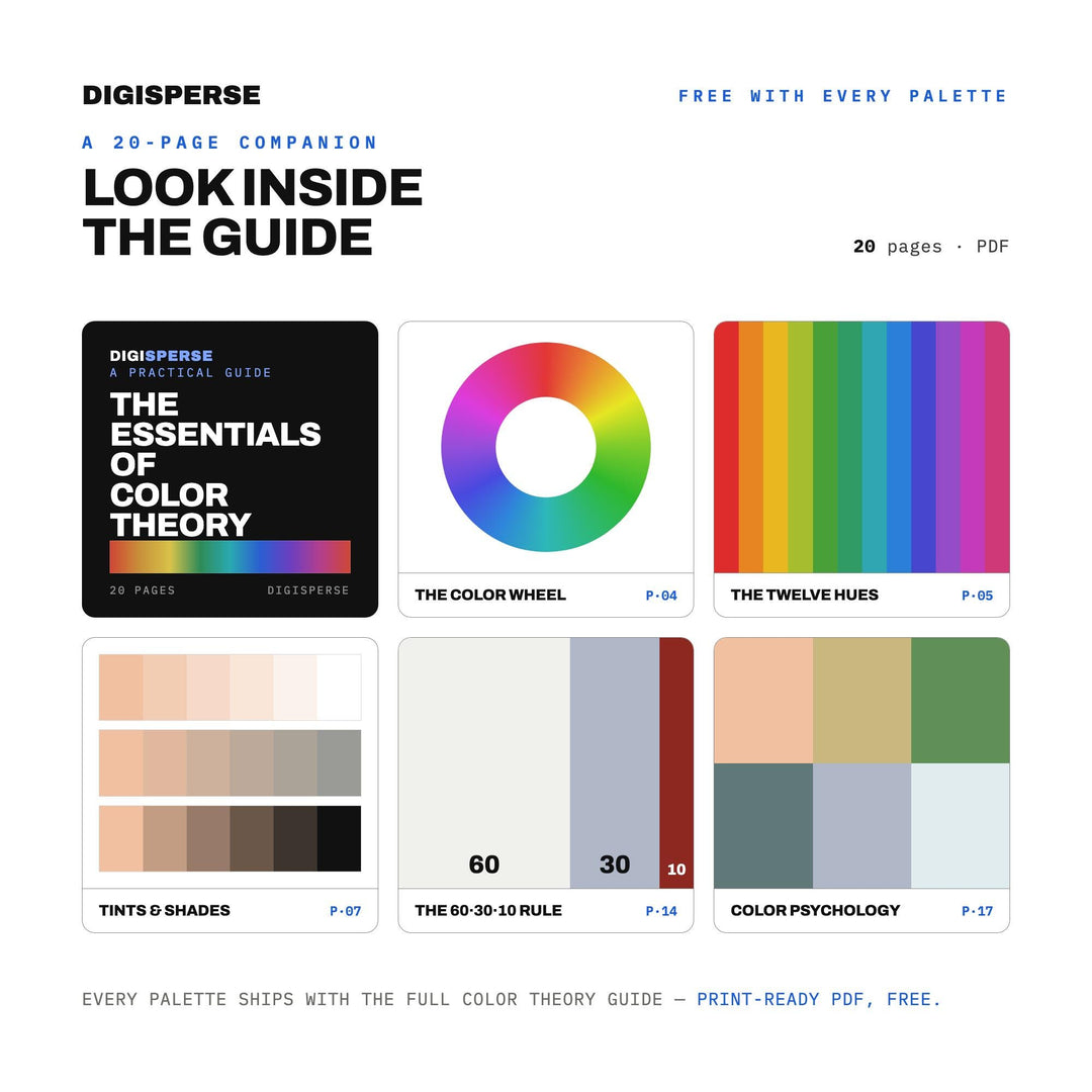 Valley Morning Fog Color Palette | 30 Colors | Hex RGB CMYK | Procreate Swatches + ASE | Digital Download