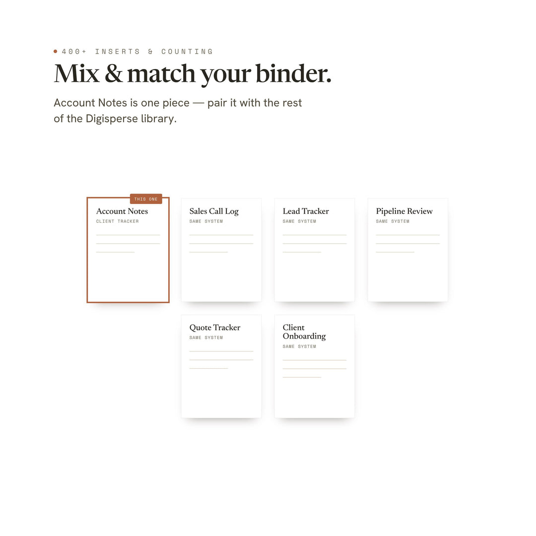 Account Notes Planner Insert | Client Tracker | GoodNotes iPad PDF | Digital Download