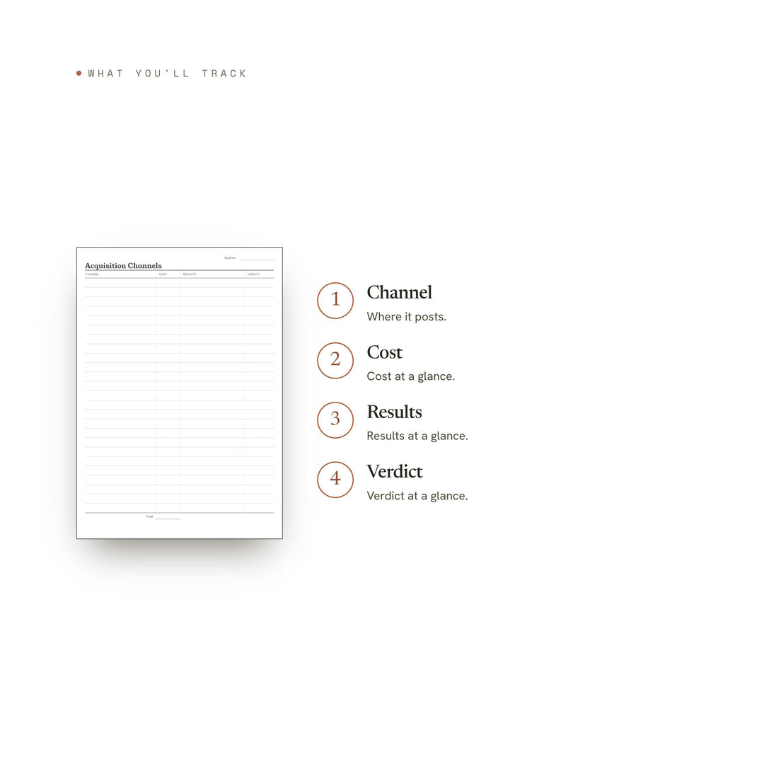 Acquisition Channels printable planner insert — preview image 8 of 20