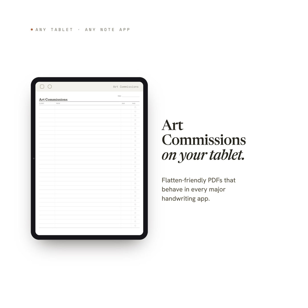 Art Commissions Planner Insert | Craft Planner | GoodNotes iPad PDF | Digital Download
