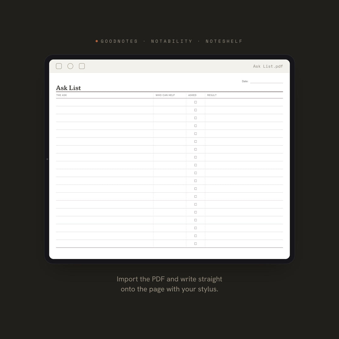 Ask List printable planner insert — preview image 5 of 20